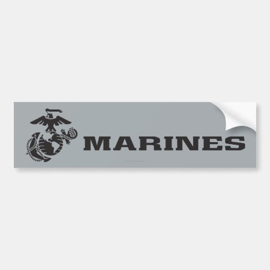 USMC Logo Stacked Black Logo Bumpersticker (Voorkant)