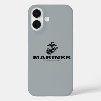 USMC Logo Stacked Black Logo iPhone 16 Hoesje