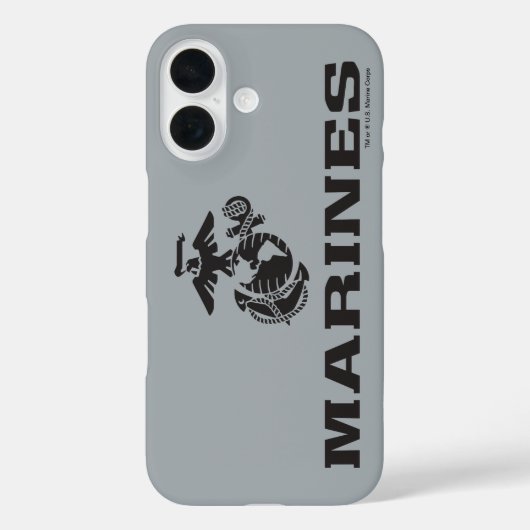 USMC Logo Stacked Black Logo Case-Mate iPhone Case (Achterkant)