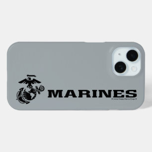 USMC Logo Stacked Black Logo iPhone 15 Case