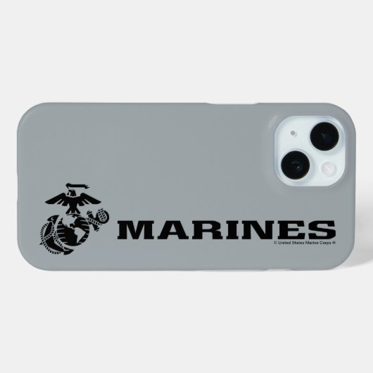 USMC Logo Stacked Black Logo Case-Mate iPhone Case (Achterkant (horizontaal))