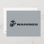 USMC Logo Stacked Black Logo Feestdagenkaart (Voorkant / Achterkant)