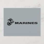 USMC Logo Stacked Black Logo Feestdagenkaart (Voorkant)