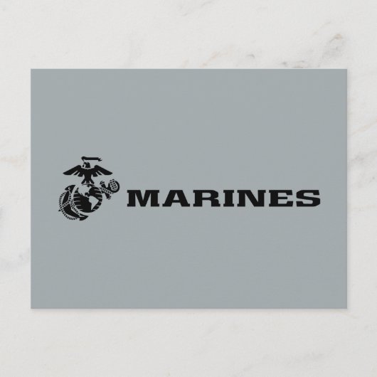 USMC Logo Stacked Black Logo Feestdagenkaart (Voorkant)
