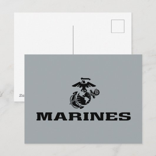USMC Logo Stacked Black Logo Feestdagenkaart (Voorkant / Achterkant)
