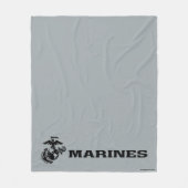 USMC Logo Stacked Black Logo Fleece Deken (Voorkant)
