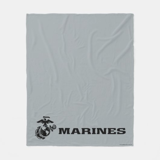 USMC Logo Stacked Black Logo Fleece Deken (Voorkant)