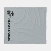 USMC Logo Stacked Black Logo Fleece Deken (Voorkant (Horizontaal))