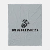USMC Logo Stacked Black Logo Fleece Deken (Voorkant)