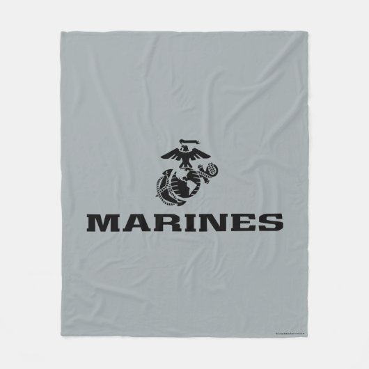 USMC Logo Stacked Black Logo Fleece Deken (Voorkant)