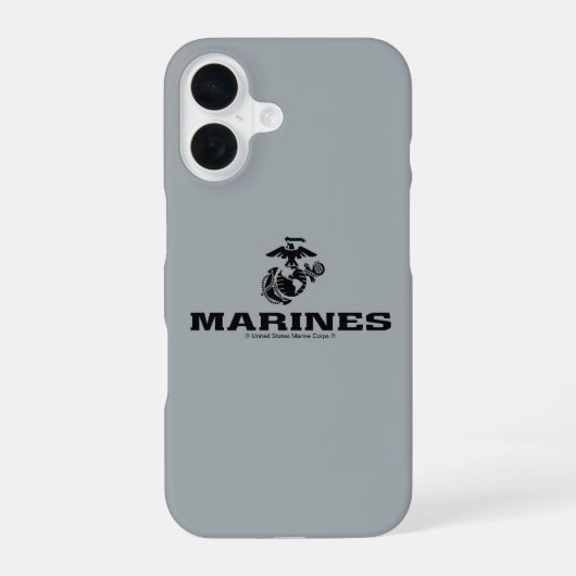 USMC Logo Stacked Black Logo iPhone 16 Hoesje (Achterkant)