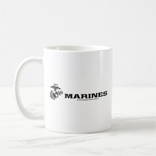 USMC Logo Stacked Black Logo Koffiemok