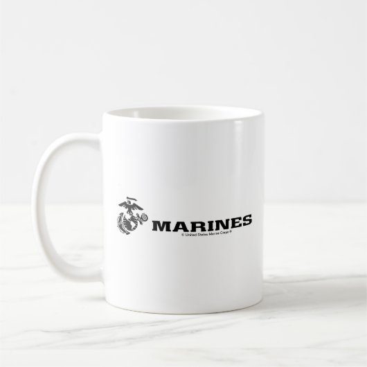 USMC Logo Stacked Black Logo Koffiemok (Links)