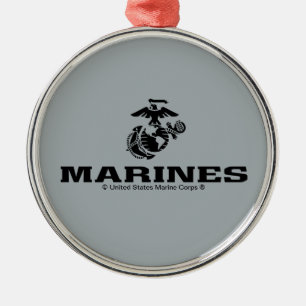 USMC Logo Stacked Black Logo Metalen Ornament