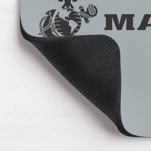 USMC Logo Stacked Black Logo Muismat (Hoek)