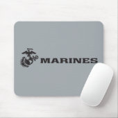 USMC Logo Stacked Black Logo Muismat (Met muis)