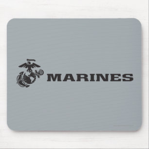 USMC Logo Stacked Black Logo Muismat