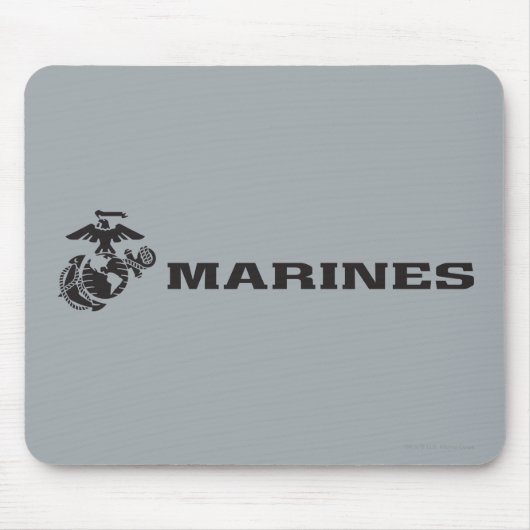 USMC Logo Stacked Black Logo Muismat (Voorkant)