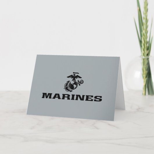 USMC Logo Stacked Black Logo Notitiekaartje (Voorkant)