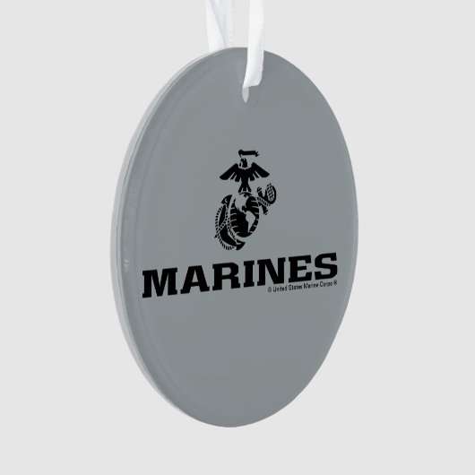 USMC Logo Stacked Black Logo Ornament (voorkant)
