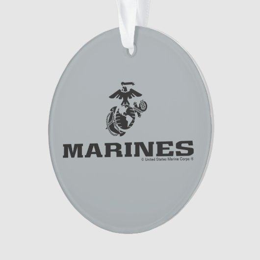 USMC Logo Stacked Black Logo Ornament (voorkant)