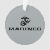 USMC Logo Stacked Black Logo Ornament (voorkant)