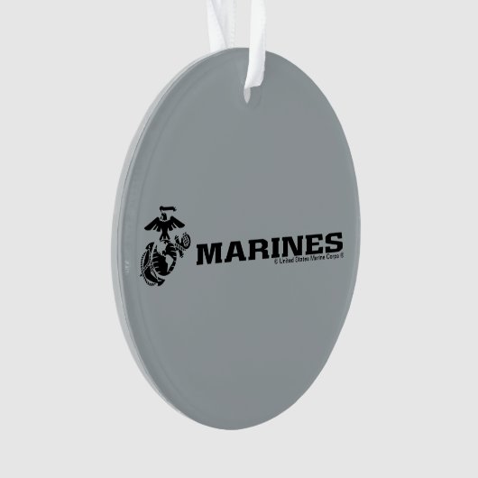 USMC Logo Stacked Black Logo Ornament (voorkant)