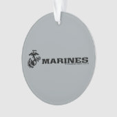 USMC Logo Stacked Black Logo Ornament (voorkant)
