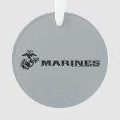 USMC Logo Stacked Black Logo Ornament (voorkant)
