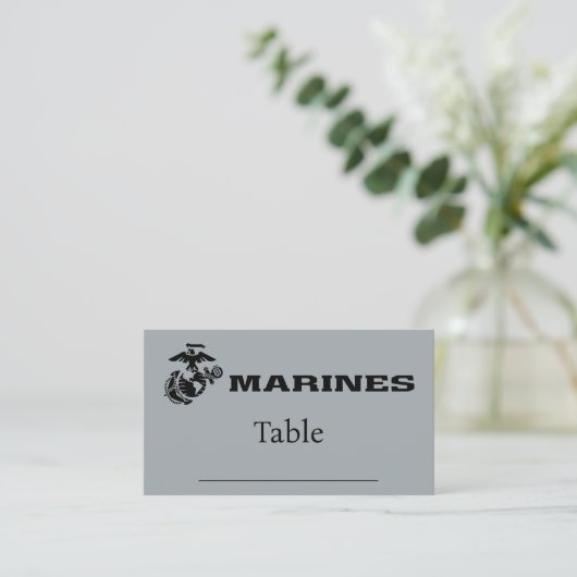 USMC Logo Stacked Black Logo Plaatskaartje (Staand voorkant)