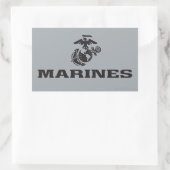 USMC Logo Stacked Black Logo Rechthoekige Sticker (Tas)