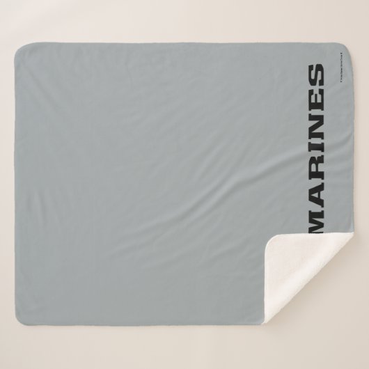 USMC Logo Stacked Black Logo Sherpa Deken (Voorkant (horizontaal))