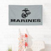 USMC Logo Stacked Black Logo Spandoek (Insitu)