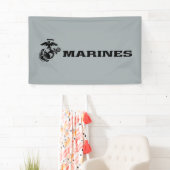 USMC Logo Stacked Black Logo Spandoek (Insitu)