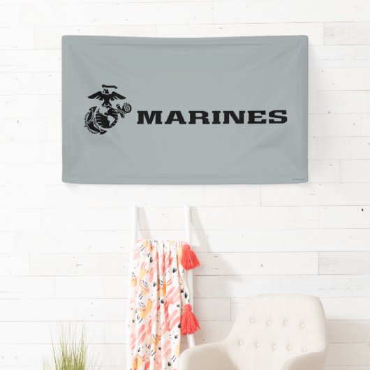 USMC Logo Stacked Black Logo Spandoek (Insitu)