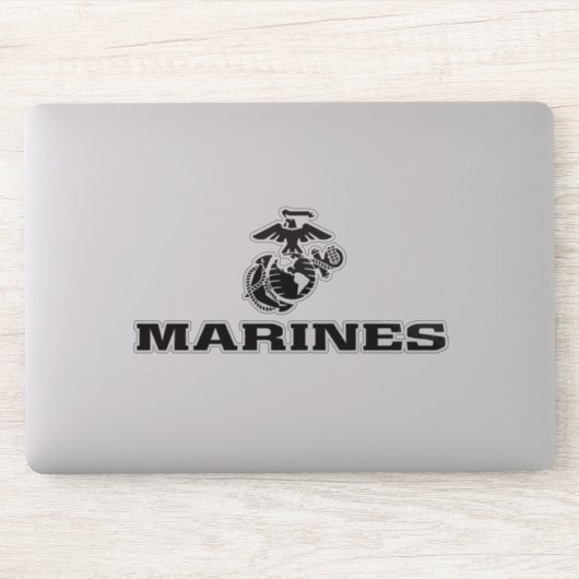 USMC Logo Stacked Black Logo Sticker (Computer)