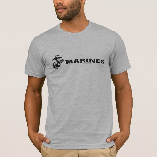 USMC Logo Stacked Black Logo T-shirt (Voorkant)