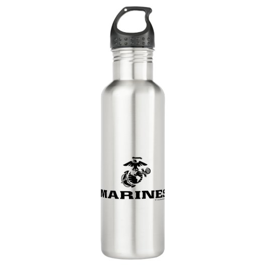 USMC Logo Stacked Black Logo Waterfles (Voorkant)
