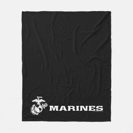 USMC Logo - Wit Fleece Deken (Voorkant)