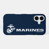 USMC Logo - Wit iPhone 16 Hoesje (Achterkant horizontaal)