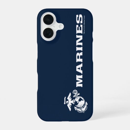 USMC Logo - Wit iPhone 16 Hoesje (Achterkant)