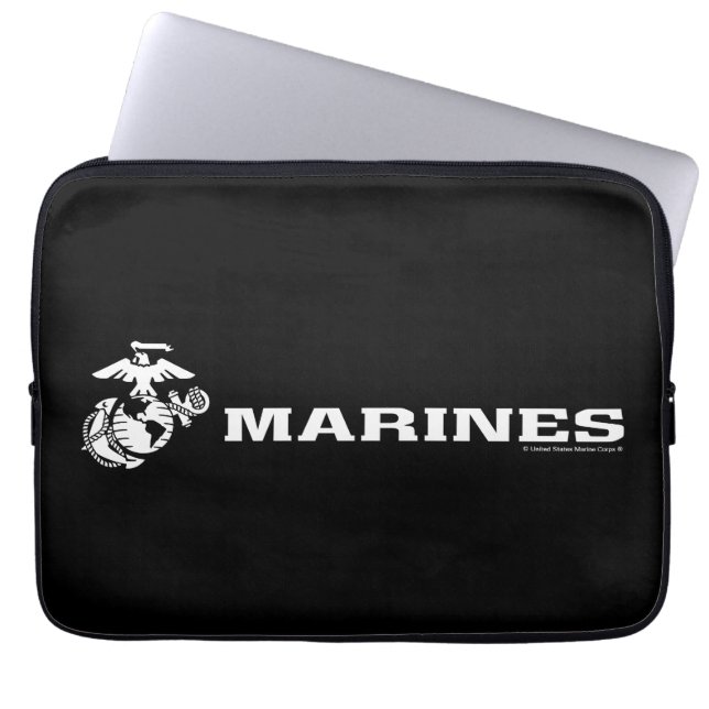 USMC Logo - Wit Laptop Sleeve (Voorkant)
