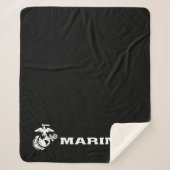 USMC Logo - Wit Sherpa Deken (Voorkant)