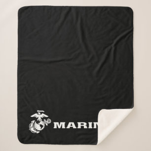 USMC Logo - Wit Sherpa Deken