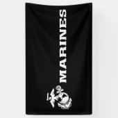 USMC Logo - Wit Spandoek (Verticaal)