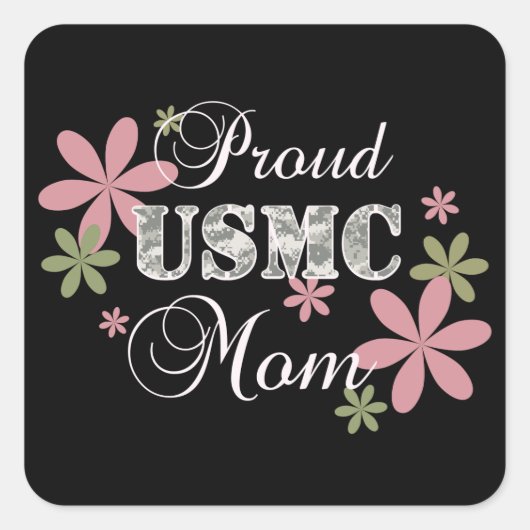 USMC Mam [fl camo] Vierkante Sticker (Voorkant)
