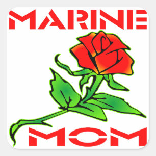 USMC Marine Mam Roos Vierkante Sticker