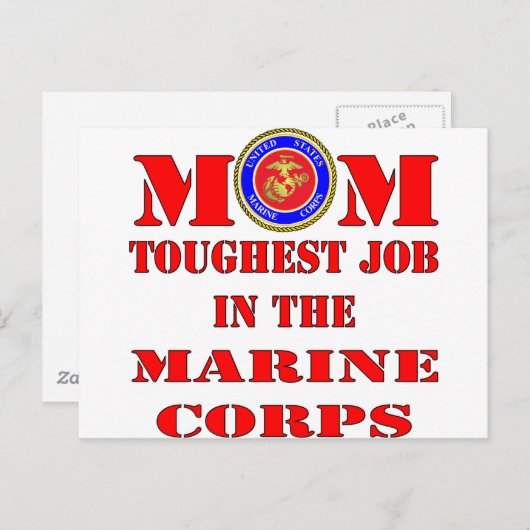 USMC Marine Mam Tuurste baan in het mariene Korps Briefkaart (Voorkant / Achterkant)