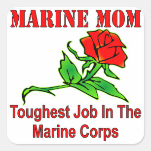 USMC Marine Mam Tuurste baan in het mariene Korps Vierkante Sticker