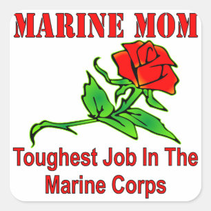 USMC Marine Mam Tuurste baan in het mariene Korps Vierkante Sticker
